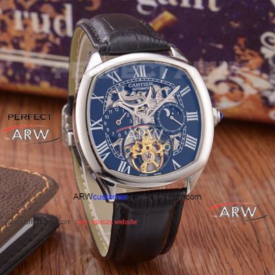 Perfect Replica AAA Grade Cartier Drive De Skeleton Tourbillon Dial 42mm Men's Watch